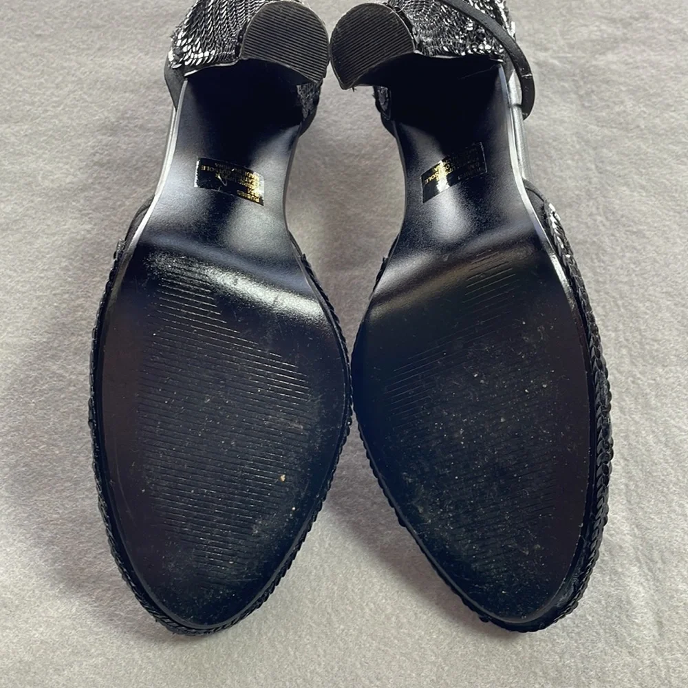 Steve Madden women’s size 8 black sequin heel - Picture 4 of 5